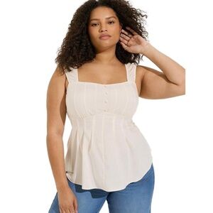 Torrid Peplum Challis Corset Top Cream Size 5
